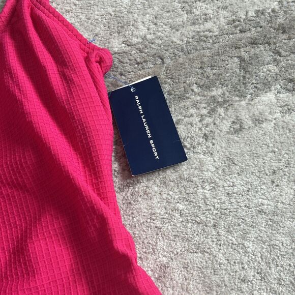 Ralph Lauren Sport Swimsuit Womens 14 One Piece Bathing Hot Pink Vintage USA New - Picture 3 of 10